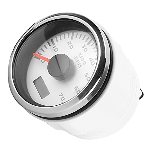 52mm Zeiger Tachometer IP67 Wasserdichtes Tacho -Messgerät für Auto, LKW und Boot | Drehzahlmesser mit Roter Hintergrundbeleuchtung und Einstellbaren Einstellungen, 9-32VDC