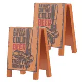 NAMOARLY Miniatur-bierladen-Schild für Puppenhaus- 2 Stück Vintage-Dekoration Aus Holz Mini-schilder