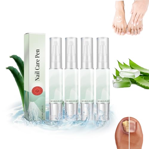 4 Stücke Nail Care Pen, Nail Care Pen Nagelpilz Stift Österreich, Kosmetische Pflege Bei Nagelpilzinfektion, Nagelwachstum FöRdern Mit Teebaumöl, Vitamin E & Aloe Vera