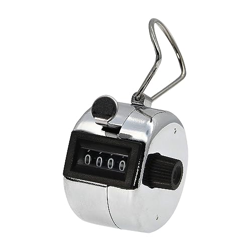 AMTAST Metall Hand Tally Counter Clicker 4-stelliger mechanischer Palm Counter Clicker mit Fingerring-Zahlenzählung für Schule Golf & Konzert