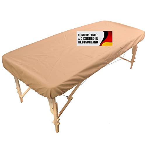 Promafit® Ayurvedaliege Bezug - Wasser- & Ölabweisender Schutzbezug aus Polyurethan mit Gummizug – Ideal für Massagen & Ayurveda-Therapien (Beige)