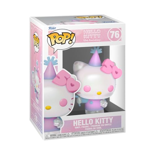 Funko POP! Sanrio: Hello Kitty 50th 76 - Hello Kitty mit Luftballons - Sammelfigur aus Vinyl - Offizielle Merchandise - Spielzeug für Kinder & Erwachsene - Anime-Fans