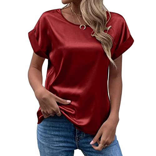 Generisch Sommer Damen T-Shirt Kurzarm Casual V-Ausschnitt Lose Shirt Baumwolle Bluse Tops Bedrucktes Damen T-Shirt T Shirt Baumwolle Damen T-Shirts Damen Basic LäSsige Oberteile Damen Oversize