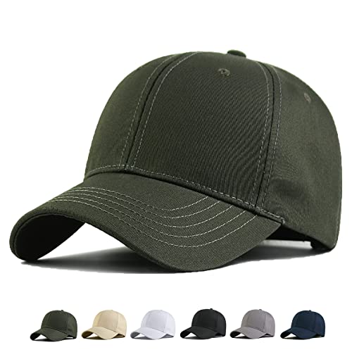 MUNULA Übergroße Baseballkappe, XXL, großer Kopf, Hüte für Herren, großer Kopf, Hut, verstellbar, 59,9 cm - 68,1 cm, Grün (Army Green), XXL/3XL