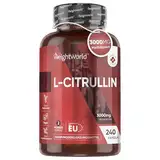 L-Citrullin 3000mg - Ideal für Sportler, Fitness, Pre & Post Workout - 240 vegane Kapseln - Alternative zu Kreatin, L-Arginin & L-Taurin Kapseln & Pulver - Aminosäure von WeightWorld