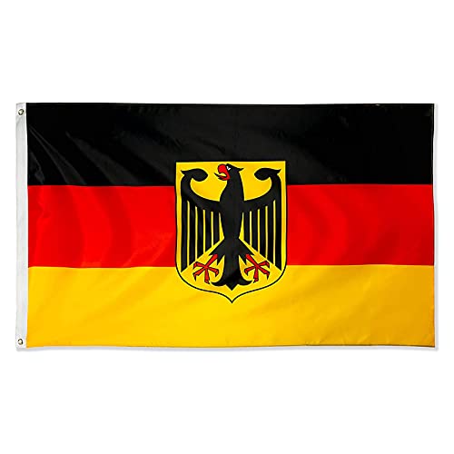 MOGADEE® Deutsche Adlerflagge, Deutsche Flagge mit Adlermuster, 90*150cm , Wetterfeste mit Messingösen, Waschbar Deutschland Flagge, Geeignet für Innen- und Außendekorationen und Sportveranstaltungen