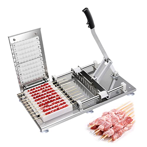 HMWOKPOT 49-Loch-Kebab-Maschinen-Fleischspieß-Werkzeuge - Grill-Kebab-Maker-Box aus Edelstahl Grill Grill Küchenzubehör Werkzeuge