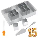 Backform Zahlen Groß, Aluminium Backformen Zahlenbackform, Buchstaben Kuchenform, Zahlenform zum Backen, Number Cake Backform Verstellbar Antihaft für DIY Backen Formen Set mit Silikon Pinsel L