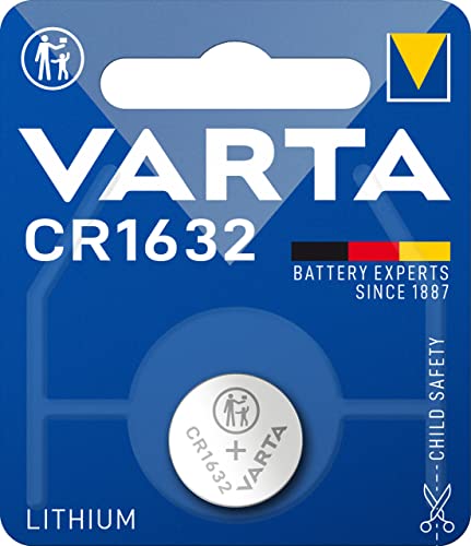 VARTA Batterien Knopfzelle CR1632, 1 Stück, Lithium Coin, 3V, kindersichere Verpackung, für elektronische Kleingeräte - Autoschlüssel, Fernbedienungen, Waagen