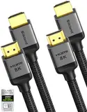 Silkland 10K 8K HDMI 2.1 Kabel 2m, 2Pack Zertifiziertes HDMI®Kabel 4K@144Hz/120Hz 8K@60Hz, eARC, HDR10, Dolby Atmos, 48Gbps, HDCP2.3 für HDTV/Soundbar/PS5/Blu-ray/Switch/Beamer/Laptop/Display/TV Box