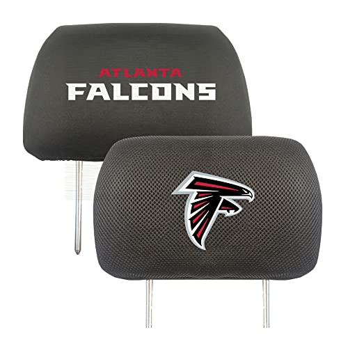 FANMATS 12489 Atlanta Falcons Besticktes Kopfstützenbezug-Set, schwarz, 2 Stück