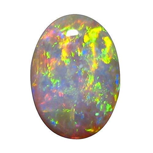 GEMSJEWELS, 6,25 Ratti Feueropalstein, zertifiziert, natürlich, oval, A+, Qualität, astrologischer australischer Feueropal, loser Edelstein, freie Größe, natürlicher australischer Feueropal, loser