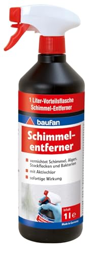 Baufan Schimmelspray 1 Liter | mit Aktivchlor | sofortige Wirkung | ideal für Silikon- und Fliesenfugen | vorsichtig Biozidprodukt