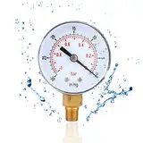 Vakuummeter 1/8 BSPT-Unterdruckmanometer Vakuummeter Synchrontester, 50 mm Messuhr 1-0Bar -30-0inHg Dual-Scale-Manometer Vakuum Messuhr, Unterdruck Manometer zur Messung Wasser, Öl, Luft oder Gas