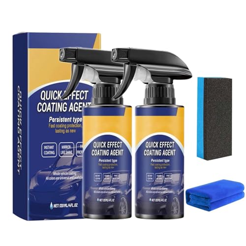 Quick Effect Coating Agent, Multifunktionales Beschichtungs-Erneuerungsspray, 3 in 1 Hochschutz-Auto-Beschichtungsspray, Auto Kratzer Entferner, Repariert Kratzer & Abnutzungserscheinungen Schnell (2)