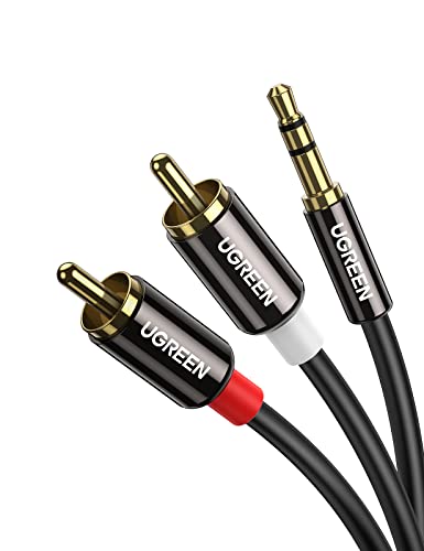 UGREEN Klinke auf Cinch Kabel 3,5mm Klinke Chinch Stereo Audio Kabel für TV, PC, Handy, MP3-Player, Lautsprecher, Heimkino, Autoradio, Tablet, Verstärker, Soundbar usw. (3m)