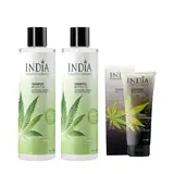 Shampoo Doppelpack mit Hanfsamen Vital-Öl. Premiumqualität mit 2x 400ml XXL Größe plus gratis Serum Haut Creme.