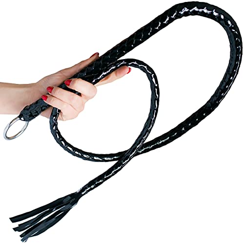 Bdsm Peitsche für sklaven 140cm Schwarz Lack-Kunstleder Sex peitsche für die frau Erotik-spiel Sex spiel für die paare Flogger für sex Flogger & peitschen Sex für fortgeschritten FOPS B21-10