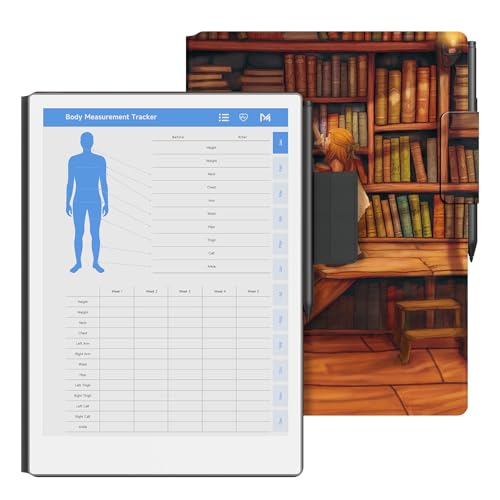 OLAIKE Hülle für 11,8" Remarkable Paper Pro Color Paper Tablet 2024, Auto Wake/Sleep, Magnetische Premium PU-Leder Buch-Folio mit Stifthalter, Bundle mit Premium-Mitgliedschaft (Die Bibliothek)