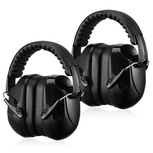 Zocipro 2 Pack Gehörschutz, Lärmschutz Kopfhörer Ohrenschützer mit Rauschunterdruck faltbar Kapselgehörschutz Safety Ear Muffs SNR 34dB Schallschutz für Autismus Schießsport Jagd Bau Mähen