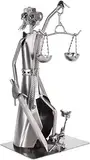 BRUBAKER Schraubenmännchen Justitia mit Schlange und Waage - Jura Eisenfigur Metallmännchen - Handarbeit Metallfigur - Geschenk für Juristen, Richter, Anwalt, Kanzlei