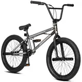 AVASTA Hesper 20 Zoll Kinderfahrrad Freestyle BMX mit 4 Pegs Fahrräder für 6-14 Jahre alte Jungen und Anfänger,Grau