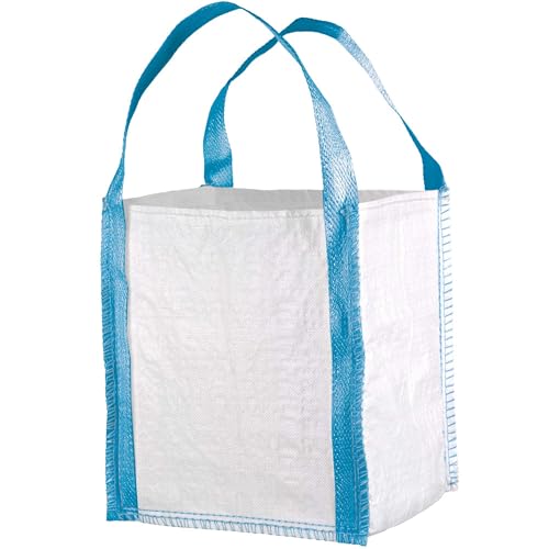 Safetytex Mini BIG-BAG weiß 40 x 40 x 45 cm - Tragfähigkeit 300kg - Entsorgung Bags für Abfälle, Baustoffe und Schüttgüter - Schüttgutbehälter - BigBag - Big Pack - Transportsack (5 Stück)