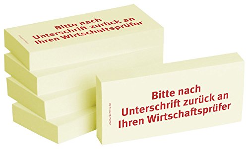 BIZSTIX® Business Haftnotizen "Bitte nach Unterschrift zurück an Ihren Wirtschaftsprüfer" (5 Stk.)