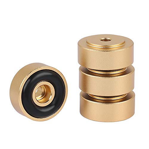 Bewinner Audio Verstärkerfüße, 4PCS 20 * 8mm Aluminium Füße für CD-Player Audio-Lautsprecher Absorbieren Schock Verstärker Pads Füße Audio-Lautsprecher Anti Vibration Füße Pad Stand(Gold)