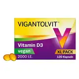 Vigantolvit 2000 internationale Einheiten Vitamin D3 Vegan Weich 120 stk, Kapsel