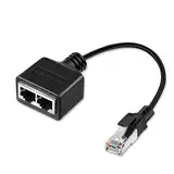 JeoPoom RJ45 Splitter Adapter, LAN Ethernet Netzwerk 1 Auf 2 Cable , Female Plug Adapter LAN Splitter, für Ethernet Cat5, Cat5e, Cat6, Cat7