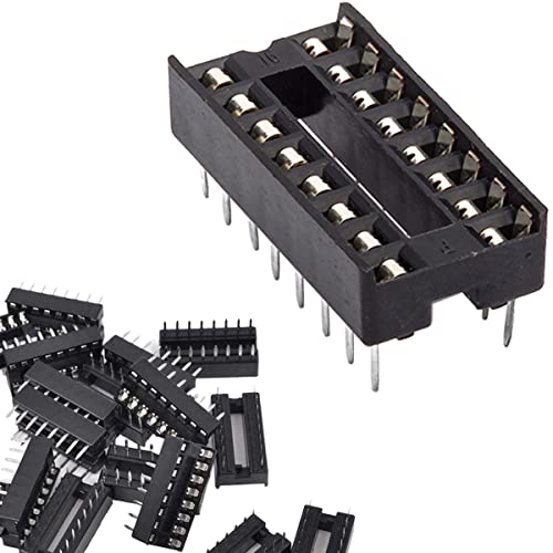 DAOKAI Dip-IC-Buchsen,50 Stück 16-Pin IC-Sockel-Lötsatz,Dual Row Lötmittel-Adapter-Set 2.54 mm Pitch,Flache Stift Chip Steckverbinder Adapter