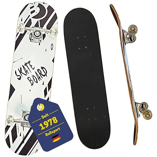 Best Sporting Skateboard Kid I Skate-Board ABEC 3 Kugellager I hochwertige Skateboards aus Holz & Aluminum I Skateboard Erwachsene I 78,5 x 20,4 cm Skateboard Deck mit schwarz-weißem Design