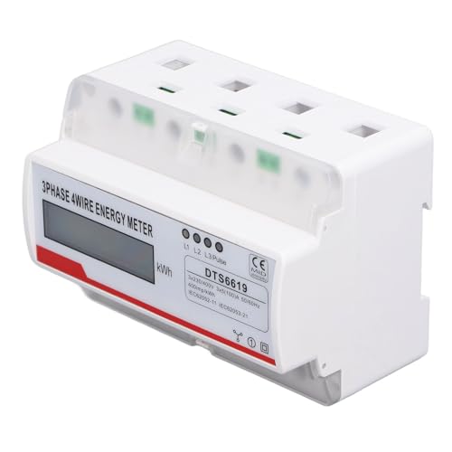 Headerbs Energiemesser 7p LCD -Bildschirm KWH -Überwachung für Stromüberwachungsdrahtdraht Energiemesser 3 Phase 4 für den Haushalt