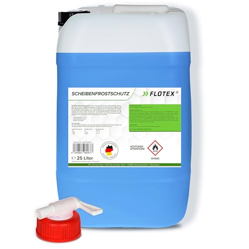 Flotex® Scheibenfrostschutz Konzentrat 25L – Hocheffektiver Scheibenwasser Frostschutz bis -30°C – Absolut rein & schlierenfrei - Sofort mischbereit – Angenehmer Citrusduft