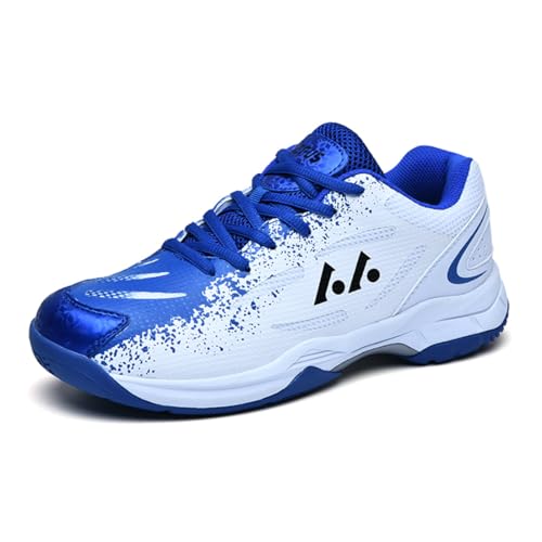 omcam Herren Damen Volleyball Trainer Atmungsaktive Walking Laufschuhe Leichte Bequeme Athletic Fitness Badminton Schuhe,Blau,46 EU