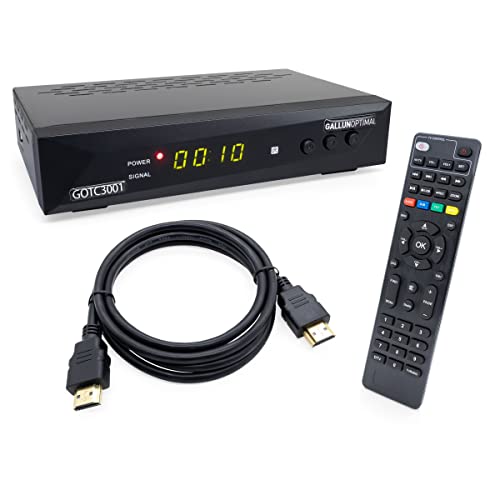 GALLUNOPTIMAL Combo-Receiver DVB-C & DVB-T2 H265 mit HDMI-Kabel & Aufnahmefunktion geeignet für jeden Kabel-Anbieter UND dem Empfang von allen freien DVB-T2 Sendern via Antenne Deutschland + Europa