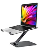 Babacom Laptop Ständer Höhenverstellbar, Faltbarer Stand aus Aluminiumlegierung Ergonomischer, Belüfteter Laptopständer Kompatibel mit MacBook Air, Pro, Samsung, Allen Laptops 10-16" (Schwarz)