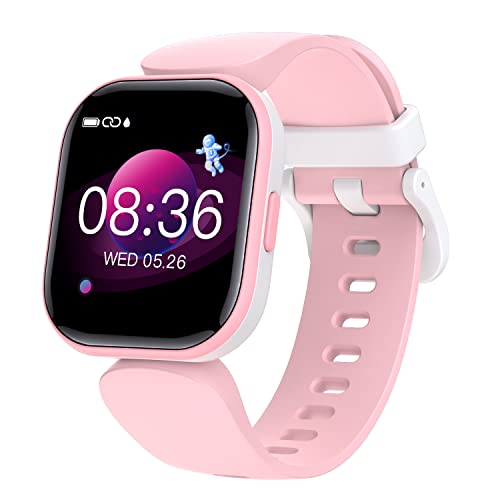 Dwfit Smartwatch Kinder,Fitness Tracker mit Pulsmesser Stoppuhr Fitness Uhr Kinder Uhr Kinder Geschenke Geburtstag für Jungen Mädchen für Android iOS Smartphone