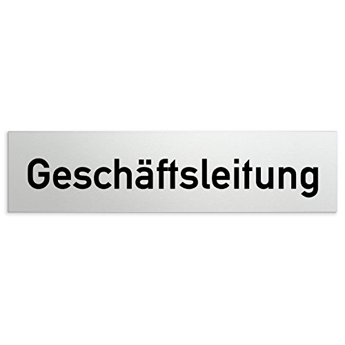 Türschilder24 Aluminium Türschild Geschäftsleitung 160 x 40 x 1,5mm (Oberfläche veredelt) • Selbstklebend