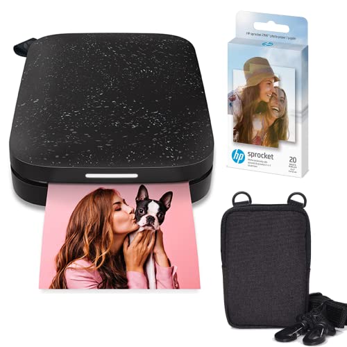 HP Sprocket Portable 2x3 Zoll Sofortbilddrucker (Schwarz) Zink-Papierbündel