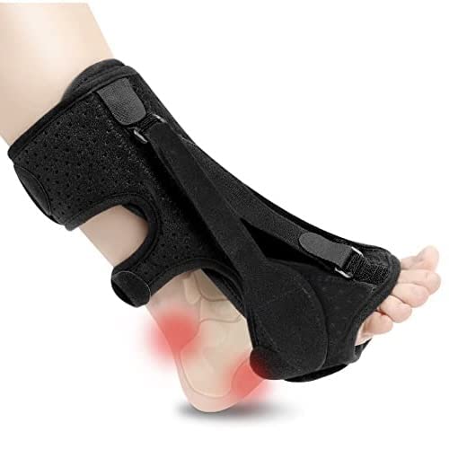 Upgrade Plantar Fasciitis Night Splint, Plantar Fasciitis Relief Brace, 3 Adjustable Straps Plantar Fasciitis Night Splint Relief Plantar Fasciitis, Foot Drop, Achilles Tendonitis, Day&Night , Black