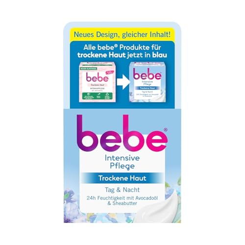 bebe Intensive Pflege (50ml), spendet 24h Feuchtigkeit für trockene Haut mit Avocadoöl und Sheabutter