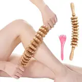 Faszienroll Holz und Guasha-Kamm fünf Krallen,Faszienstab Holz,Massageroller Holz für Muskelentspannung,Körperformung,Gua Sha Massage,Anti Cellulite,Kopfmassagegerät,Ganzkörpermassagegerät