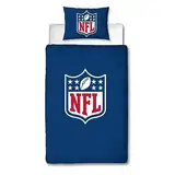 Character World NFL National Football League Offiziell Lizenziertes Helm-Design, Einzelbettbezug-Set, wendbar, 2-seitig, inkl. passendem Kissenbezug, Einzelbett-Set, Polycotton, Blau