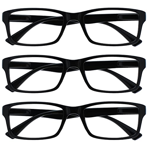 UV ReaderDie Lesebrille Unternehmen Schwarz Leser Wert 3er-Pack Herren Frauen UVR3092BK +1,50