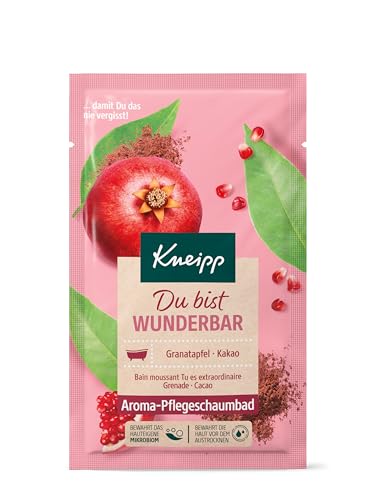 Kneipp Aroma-Pflegeschaumbad Du bist wunderbar - Badezusatz mit hochwertigen Extrakten aus Granatapfel und Kakao - Für die wohlverdiente Auszeit mit fruchtigem Duft und langanhaltendem Schaum - 50ml