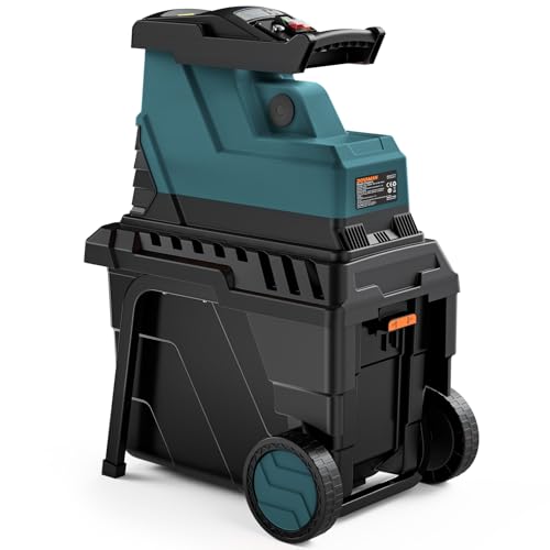 DOVAMAN GT10 Gartenhäcksler, 2800W Bürstenloser Motor mit 400Nm Drehmoment, Leise, 8-Zahn-Walzenmesser, Einstellbarer Abstand, Zerkleinert Trockene Äste bis 45mm, 55L Box, mit Überlastschutz
