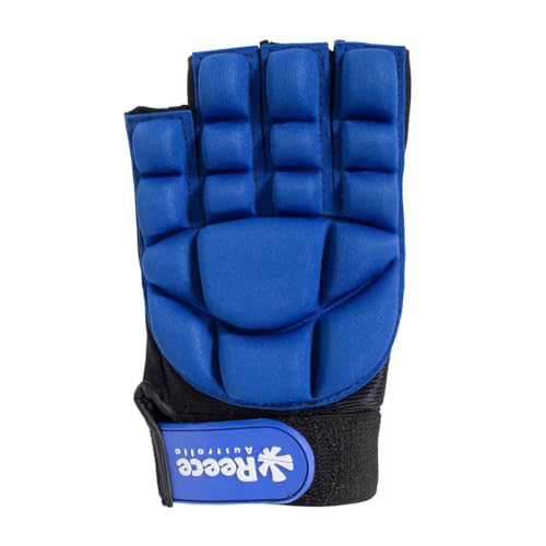 Reece Hockey Handschuh - Komfort halbe Fingerhandschuh - Silikonstollen für Einen Besseren Griffe und Vollständigen Schutz - Linkshandschuh - Hockey Handschuhe Kinder - Blau - Größe S