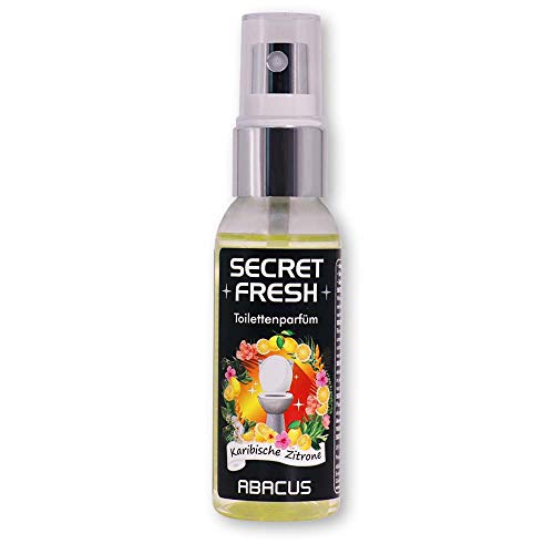 ABACUS® Secret Fresh Toilettenparfüm Karibische Zitrone, Toiletten Parfüm – verhindert Gerüche & schützt vor peinlichen Situationen – Toiletten Parfum, Secret Fresh Toilettenparfüm 50 ml (4398)